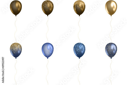 Sophisticated Celebrations, Navy and Gold Balloons