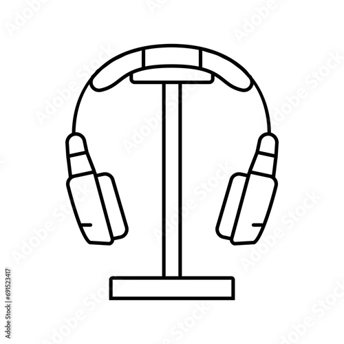headphone stand home office line icon vector. headphone stand home office sign. isolated contour symbol black illustration