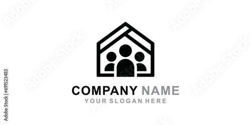 Home Choice Symbol Logo Design Illustration. Family Home Logo Template Design Vector, Emblem, Creative Symbol, Icon
