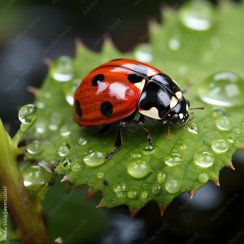Fototapeta premium ladybug on a leaf