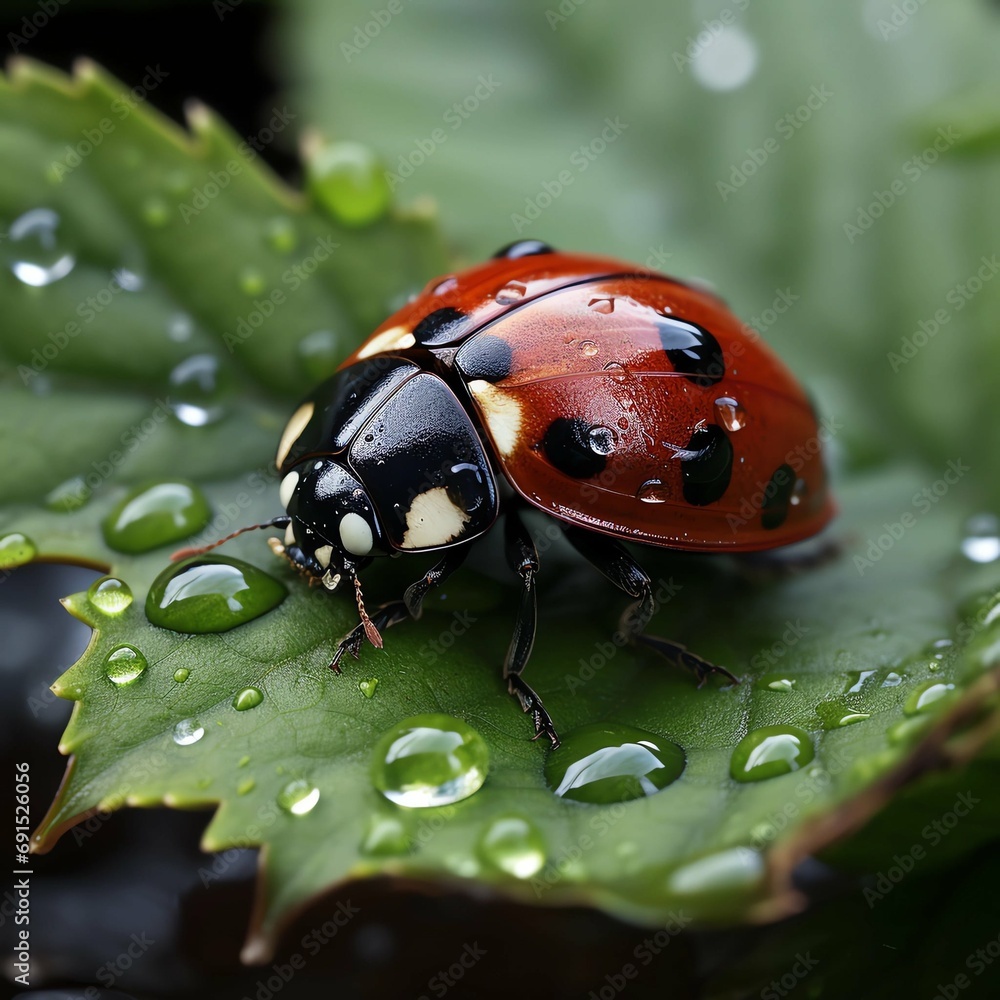 Fototapeta premium ladybird on leaf