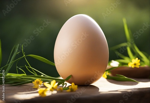 an egg and floers - design for easter cards and easter related topics photo