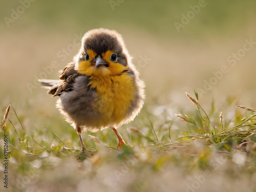 robin bird on the grass © pla2u