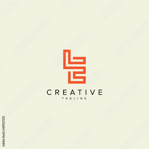 Alphabet LE EL letter modern monogram style logo vector element