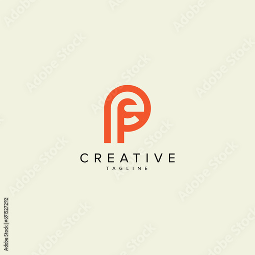 Alphabet PE EP letter modern monogram style logo vector element.