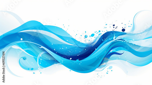 Abstract summer background and banner with water, splash and waves. 