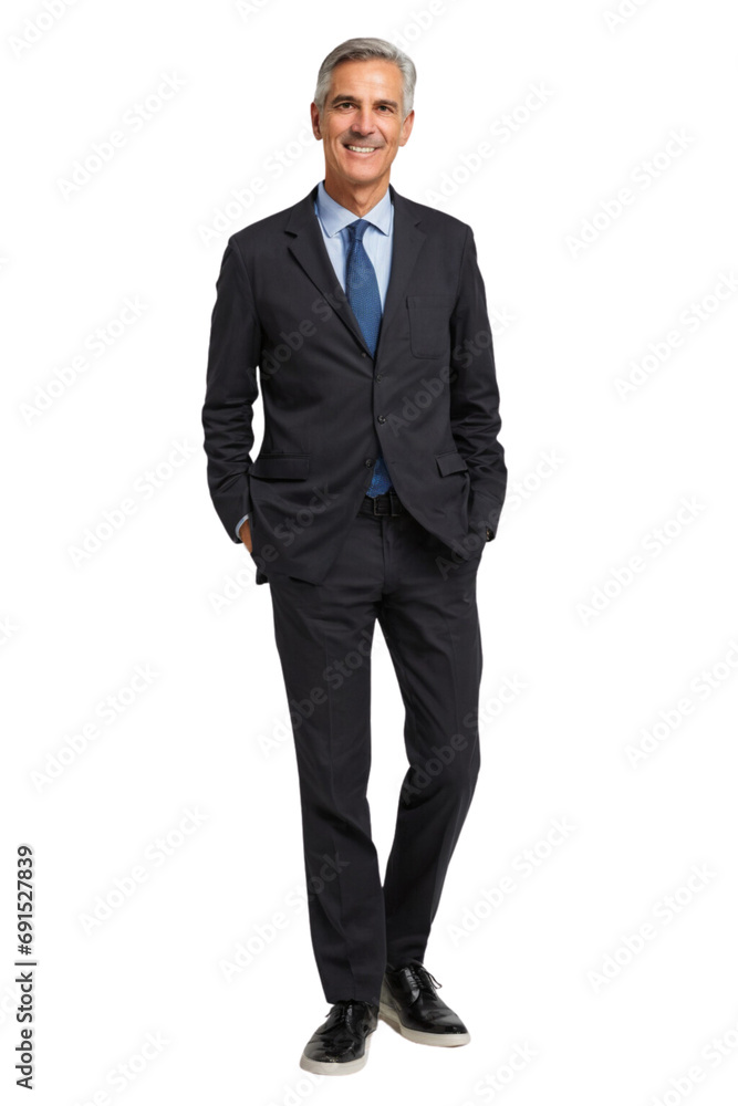 Professional photo of mid age indian man in black suit, photo of a uncle in formal dress isolated on transparent background