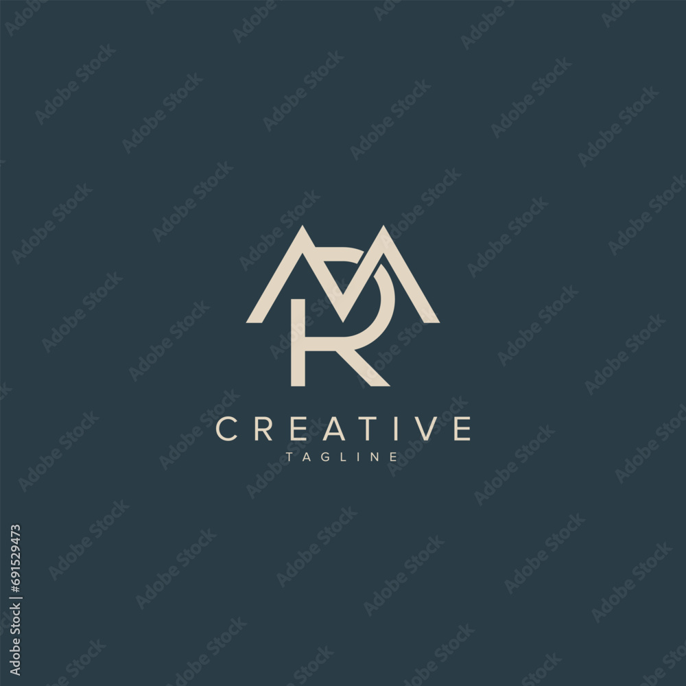 Alphabet MR RM letter modern monogram style logo vector element. Alphabet MR RM letter modern monogram style logo vector element.