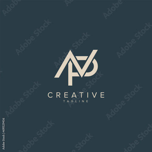 Alphabet NP PN letter modern monogram style logo vector element.