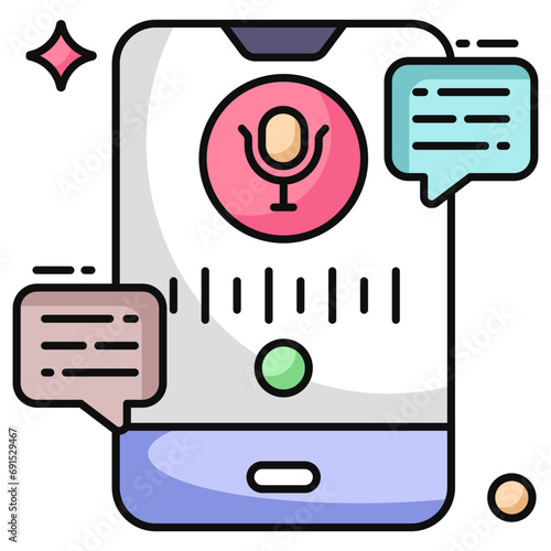 An icon design of mobile voice message 