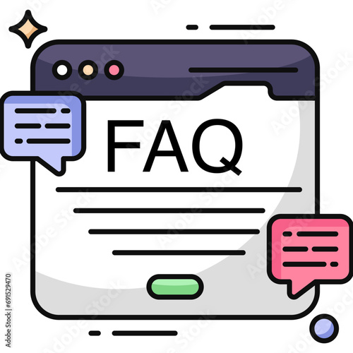 A unique design icon of frequently ask question 