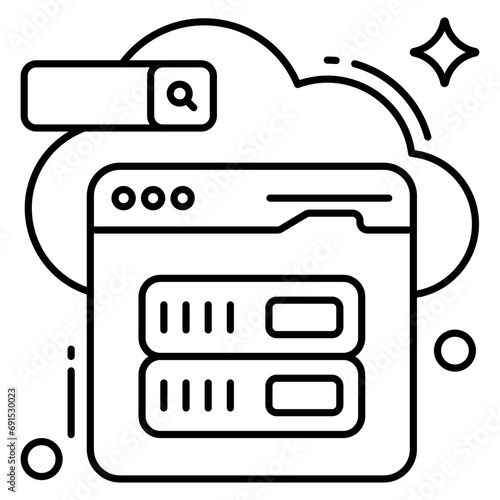 An icon design of cloud server 