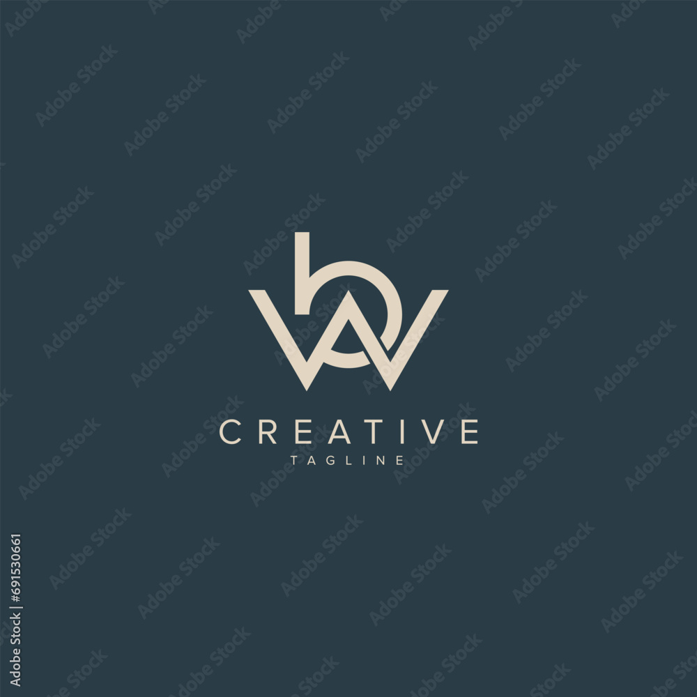 Alphabet WB BW letter modern monogram style logo vector element. Alphabet WB BW letter modern monogram style logo vector element.