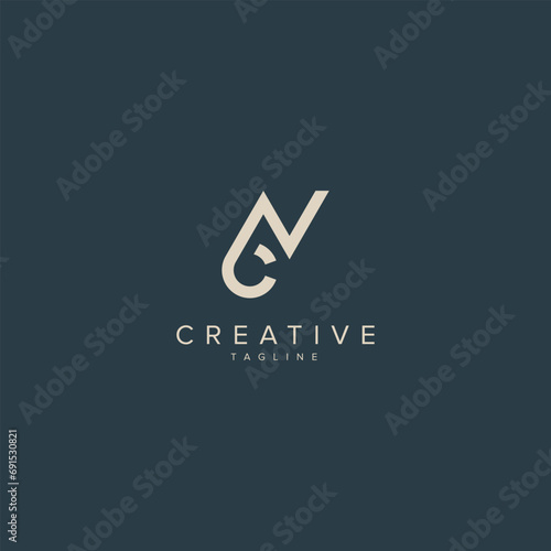 Alphabet NC CN letter modern monogram style logo vector element.