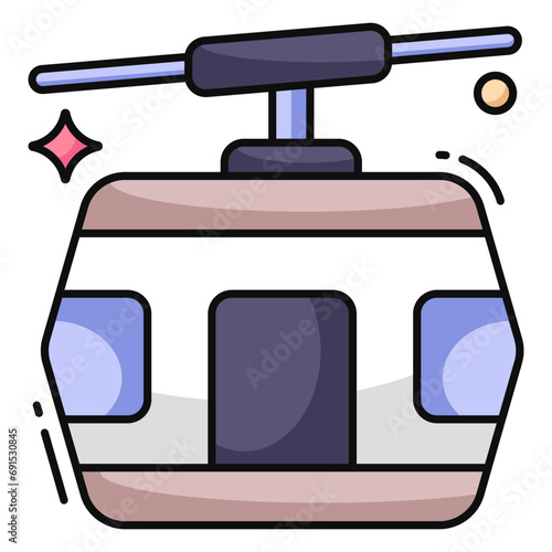 A unique design icon of cable car
