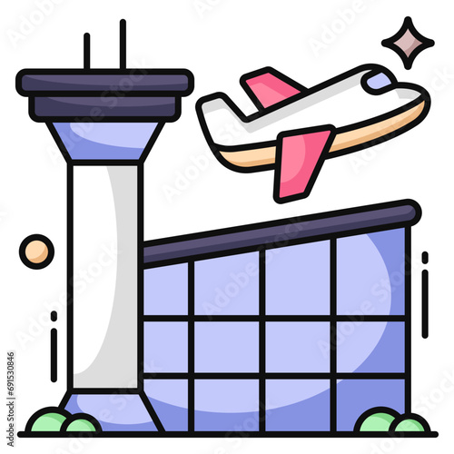 Modern design icon of airport 