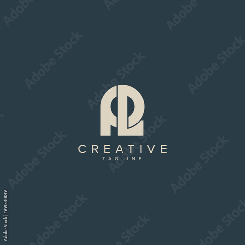 Alphabet PL LP letter modern monogram style logo vector element. photo