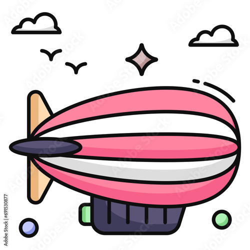 A beautiful design icon of blimp