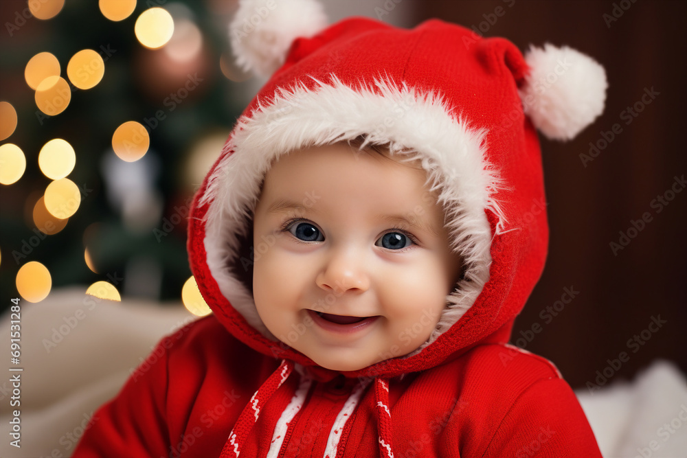 Generative ai portrait image of cute child on winter fairytale new year magic time Generative ai portrait image of cute child on winter fairytale new year magic time