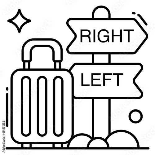 Modern design icon of trolley bag 