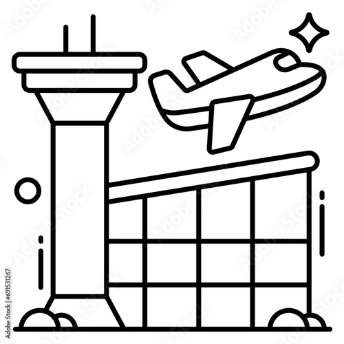 Modern design icon of airport 