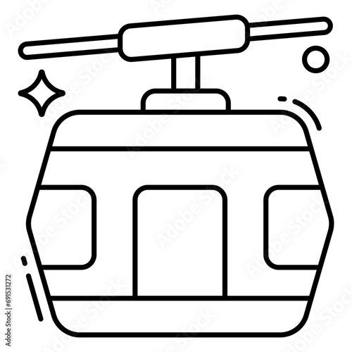 A unique design icon of cable car