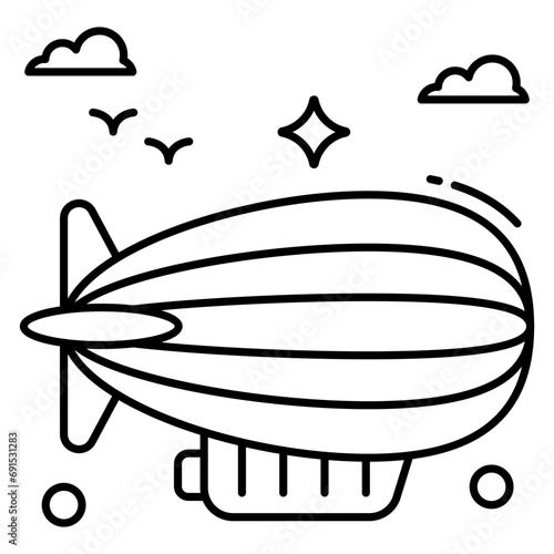 A beautiful design icon of blimp