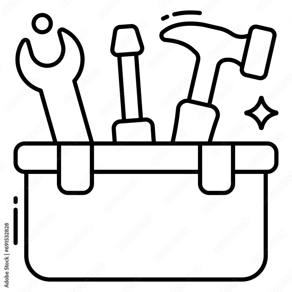 A flat design icon of toolkit A flat design icon of toolkit