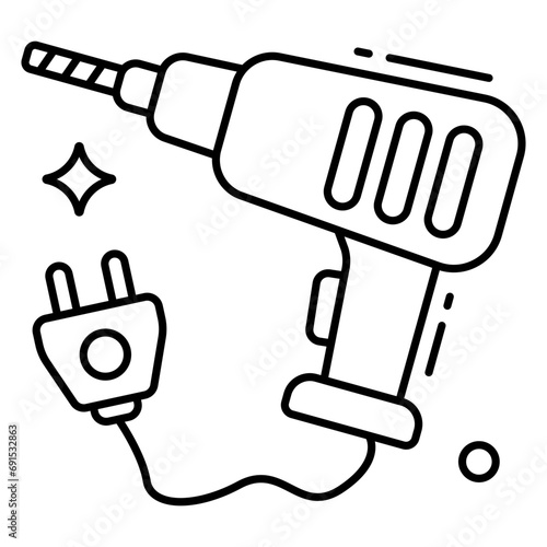 Premium download icon of drilling machine
