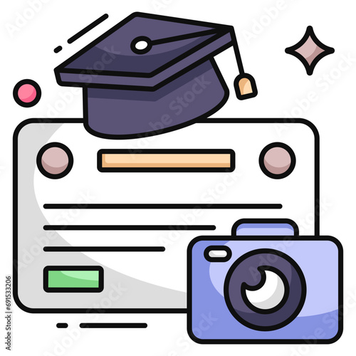 Modern design icon of photography course