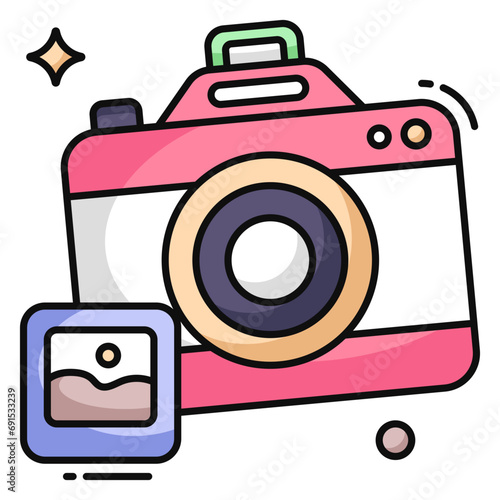 Vector design of camera, photographic equipment