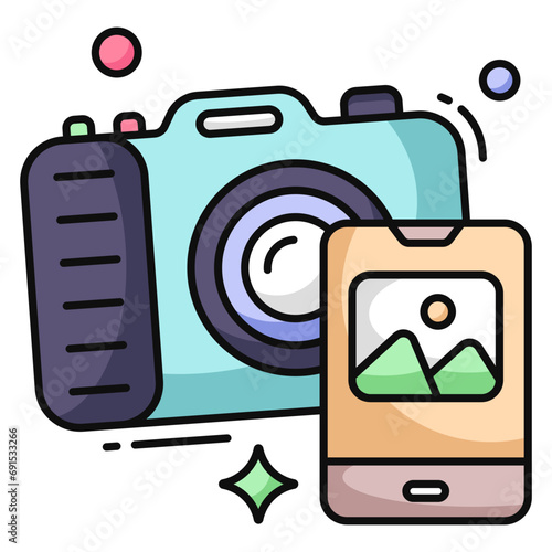 Vector design of camera, photographic equipment
