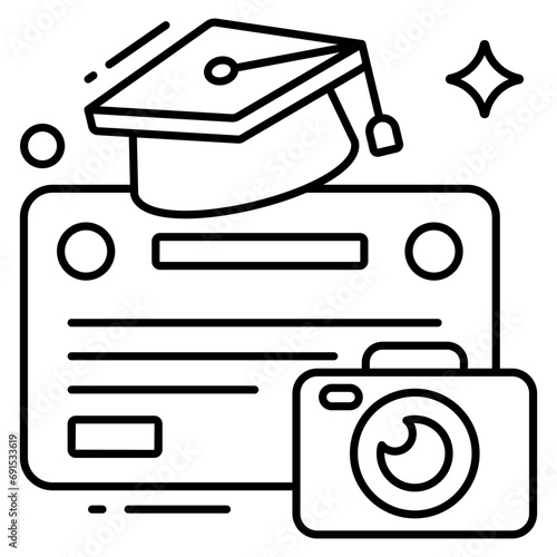 Modern design icon of photography course