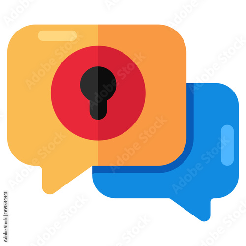 Conceptual flat design icon of encrypted message