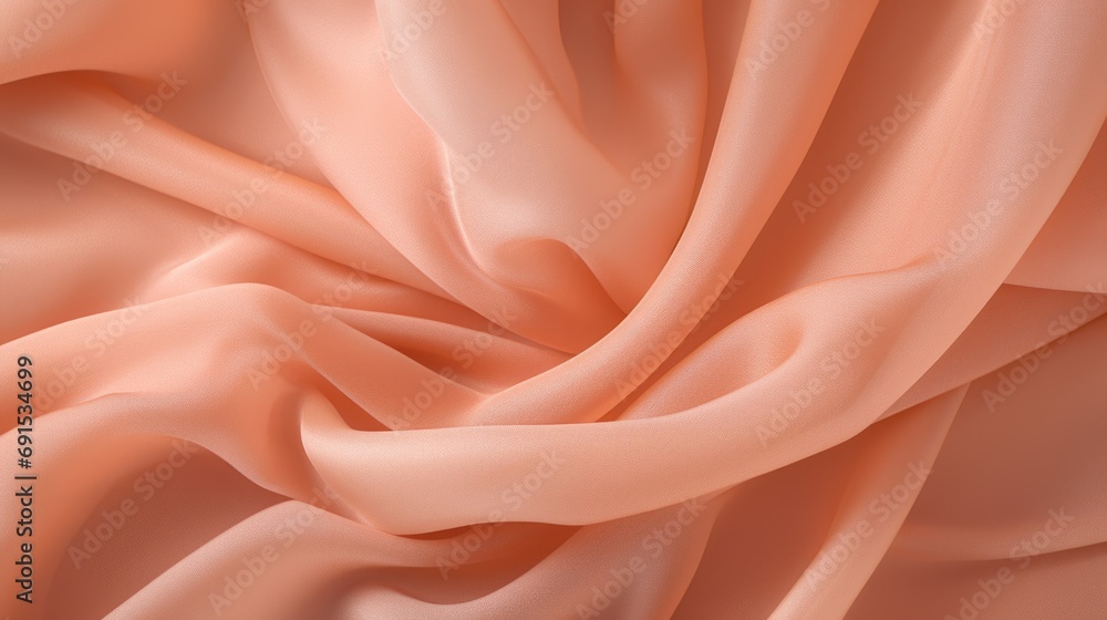Abstract Silk Drapery in Peach Fuzz, Color of Elegance. Abstract Silk Drapery in Peach Fuzz, Color of Elegance.