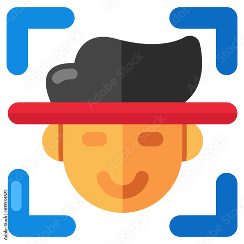 An editable design icon of face recognition