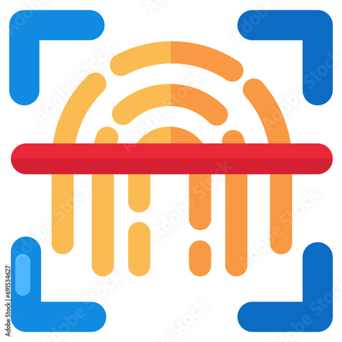 An icon design of fingerprint scan 