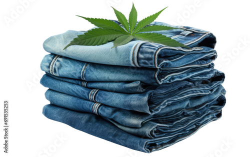 Sustainable Hemp Jeans On Isolated Background photo