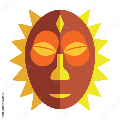 nigerian mask traditional illustration