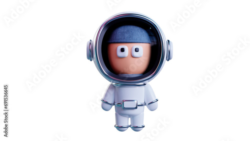 Space man in a white space suit. 3d render.