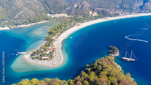 Oludeniz beach, Blue Lagoon aerial, Turkey photo