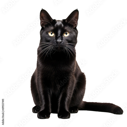 Black cat on transparent background © Porechenskaya