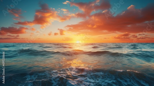 beach with blur background of sea on sunrise, Print media, Illustration, Banner, for website, copy space, for word, template, presentation © Space_Background