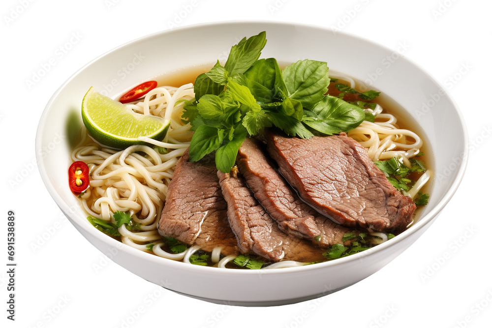 Pho bo soup on transparent background, PNG Pho bo soup on transparent background, PNG