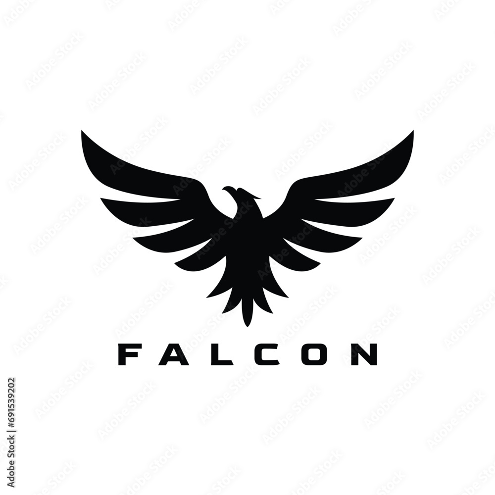 Fototapeta premium Eagle Falcon Logo Design Template: Vector Illustration.