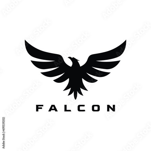 Eagle Falcon Logo Design Template: Vector Illustration.