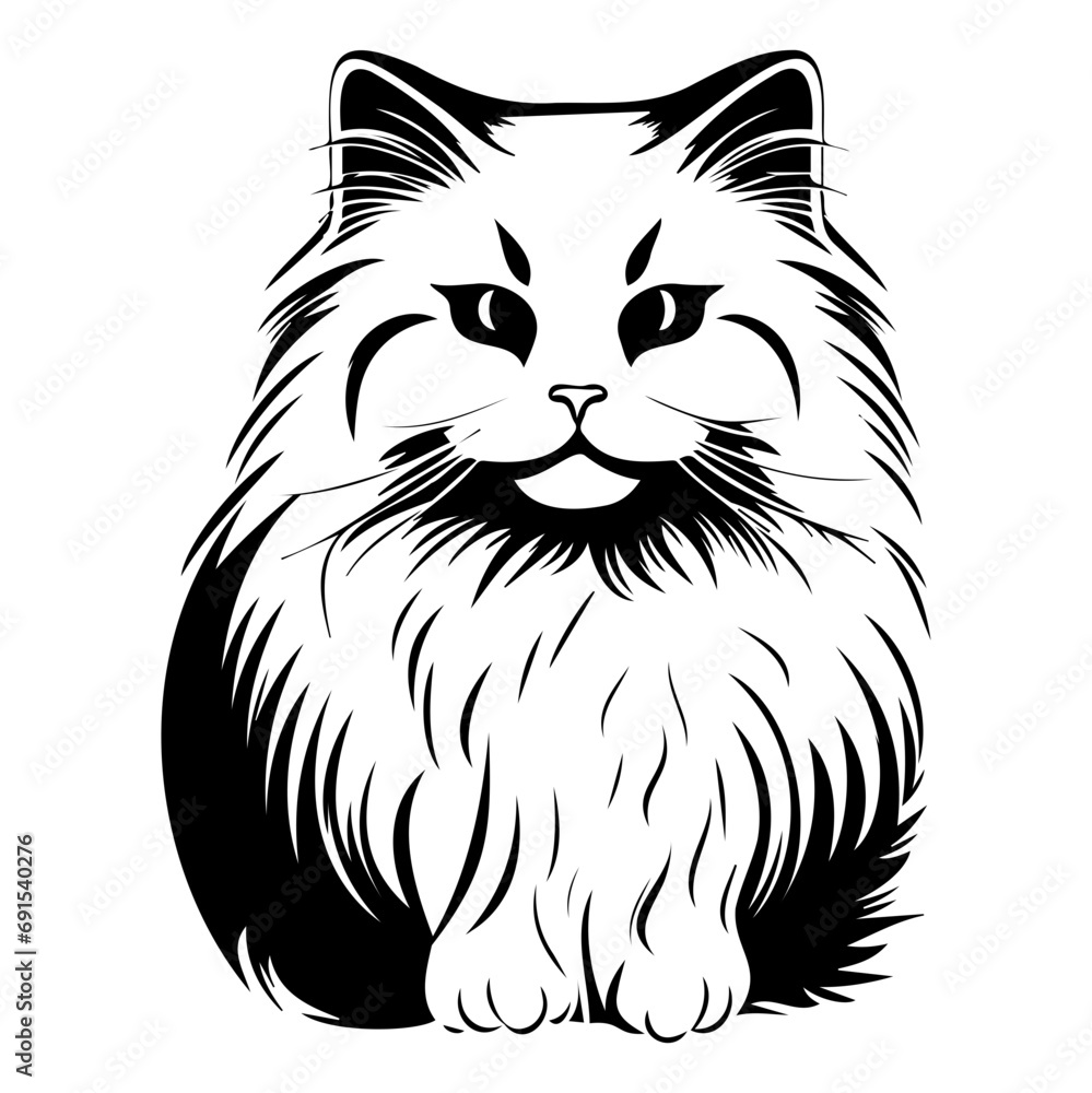 cute cat vector illustration, Generative AI. cute cat vector illustration, Generative AI.