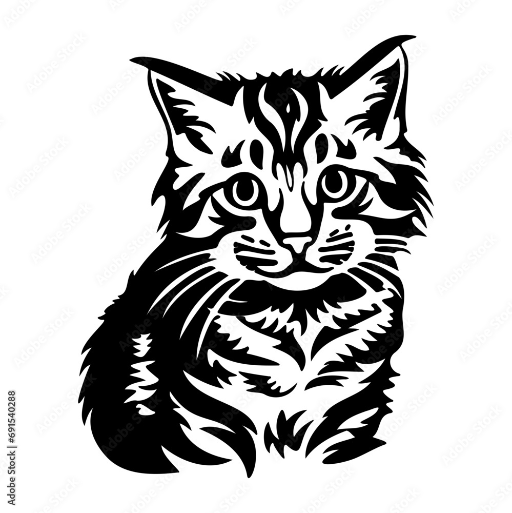 cute cat vector illustration, Generative AI. cute cat vector illustration, Generative AI.