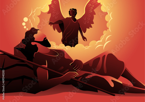 An angel warns Joseph Maria's husband while he sleeps.