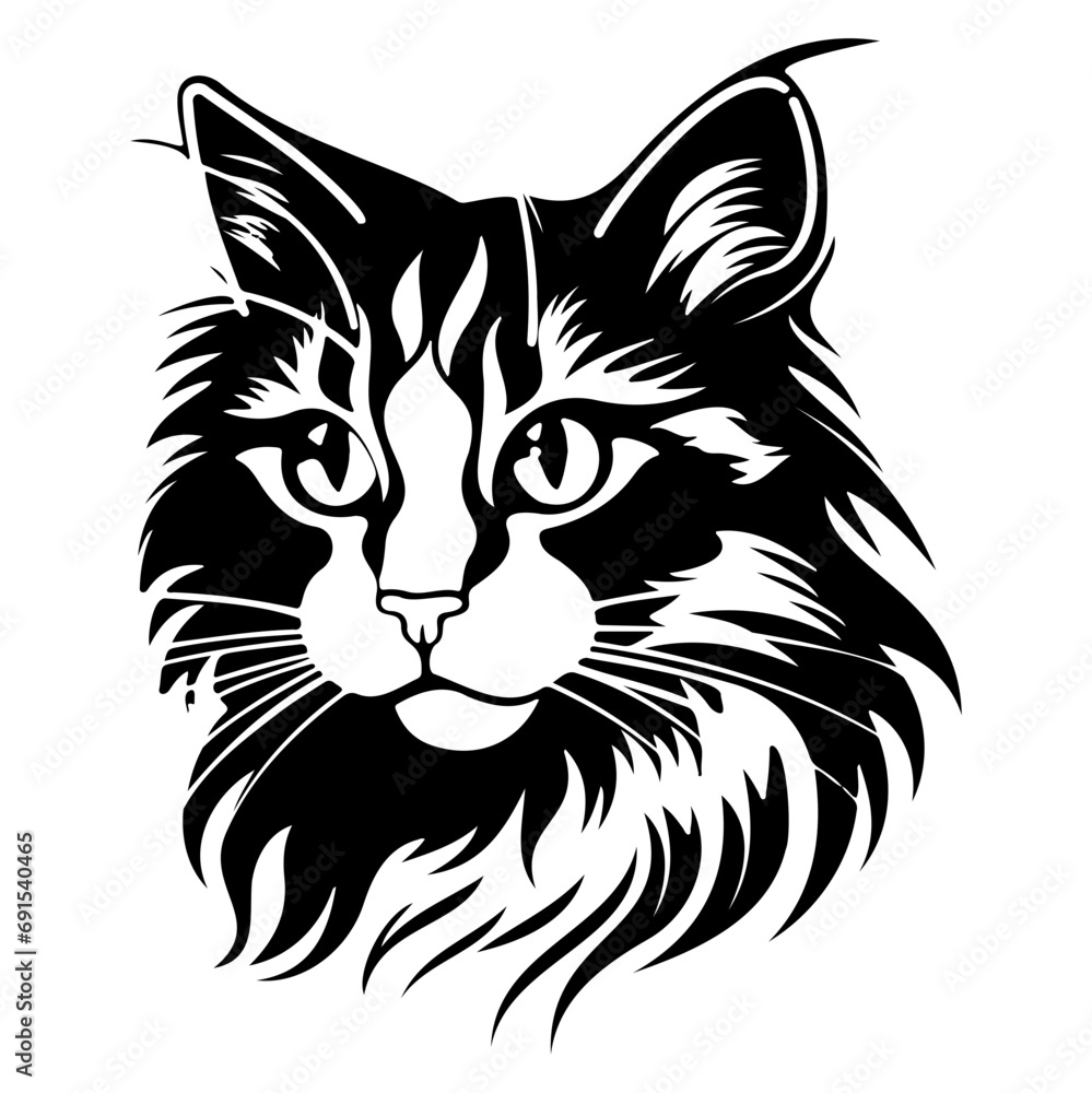 cute cat vector illustration, Generative AI. cute cat vector illustration, Generative AI.